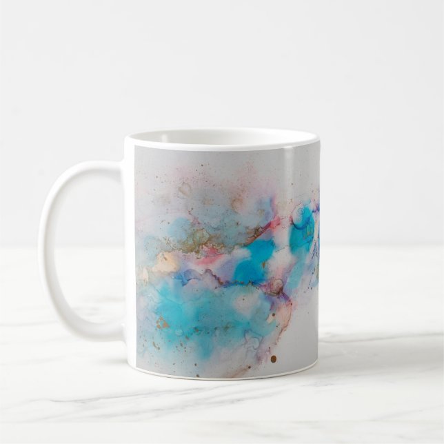Alcohol Bläck Art. Abstrakt-målning. Alcohol Bläck Kaffemugg (Vänster)