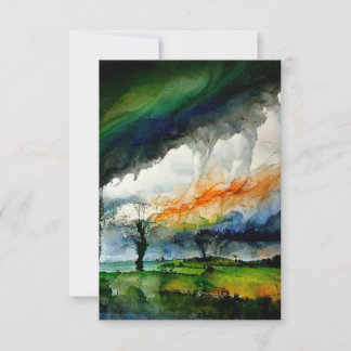 Alcohol Bläck Digital Art Rainstorm Rainbow Tack Kort