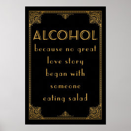 ALCOHOL dricker pub Gatsby inspirerat bröllop Poster
