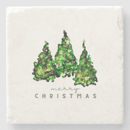 Alcohol Ink Design Christmas Tree Coasters Stenunderlägg
