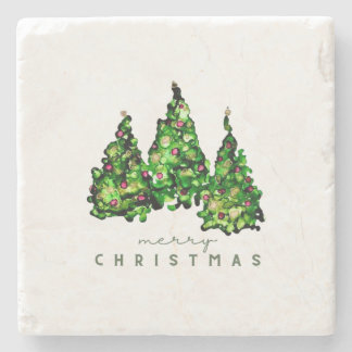 Alcohol Ink Design Christmas Tree Coasters Stenunderlägg