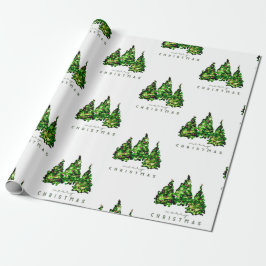 Alcohol Ink Design Christmas Tree Gift Wrap Presentpapper