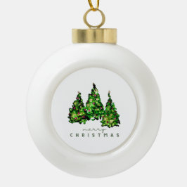 Alcohol Ink Design Christmas Tree Holiday Card Julgranskula Keramik