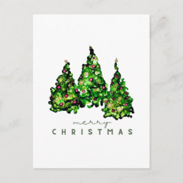 Alcohol Ink Design Christmas Tree Postcard Vykort