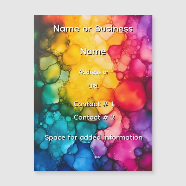 Alcohol Ink Design Magnetic Card (Framsida)