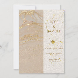 Alcohol Ink Glitter Chic Wedding Invitation Inbjudningar