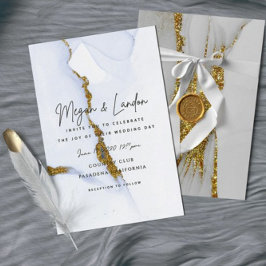 Alcohol Ink Glitter Wedding Invitation Inbjudningar