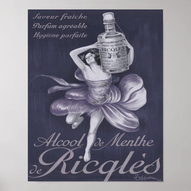 Alcool de menthe de Ricqlès 1924 Affisch (Framsidan)