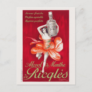 Alcool de menthe de Ricqlès Vintage Poster 1924 Vykort