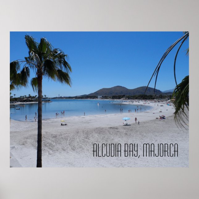 Alcudia Beach and Bay Ligcape Mallorca Spanien Poster (Framsidan)