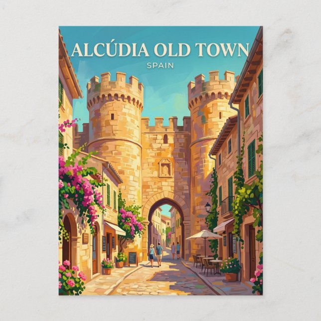 Alcúdia Gamla Stan Spanien Vykort (Framsida)