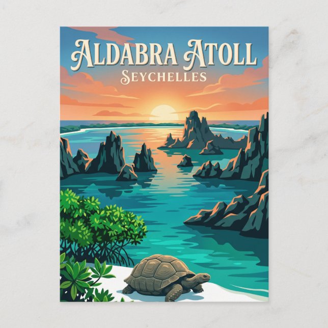 Aldabraatollen Seychellerna Vykort (Framsida)
