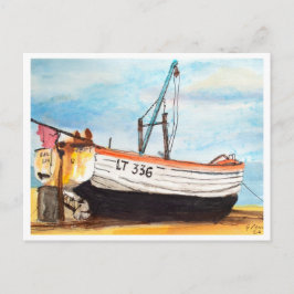 Aldeburgh, Båt på strand – kustkonst Vykort