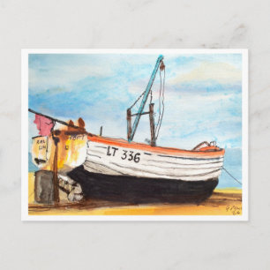 Aldeburgh, Båt på strand – kustkonst Vykort