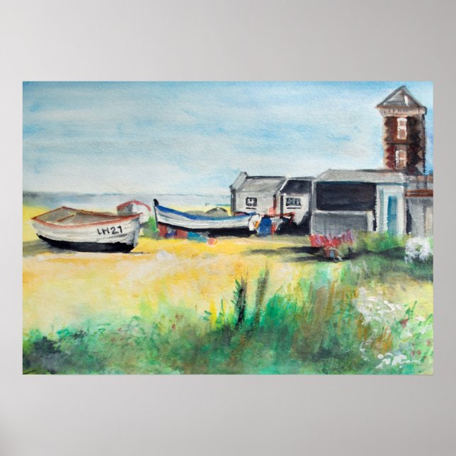 Aldeburgh-båtar på stranden poster (Framsidan)