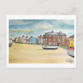 Aldeburgh båtar på stranden Suffolk Coastal Art Vykort