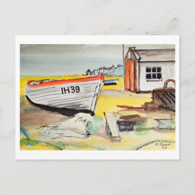 Aldeburgh, Boat on Beach – Coastal Art Vykort (Framsida)