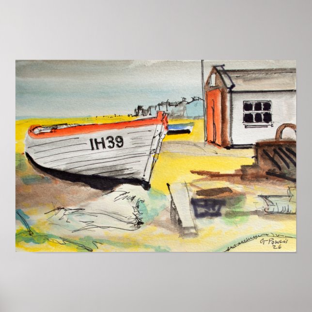 Aldeburgh Boat on Beach – Kustscen Poster (Framsidan)