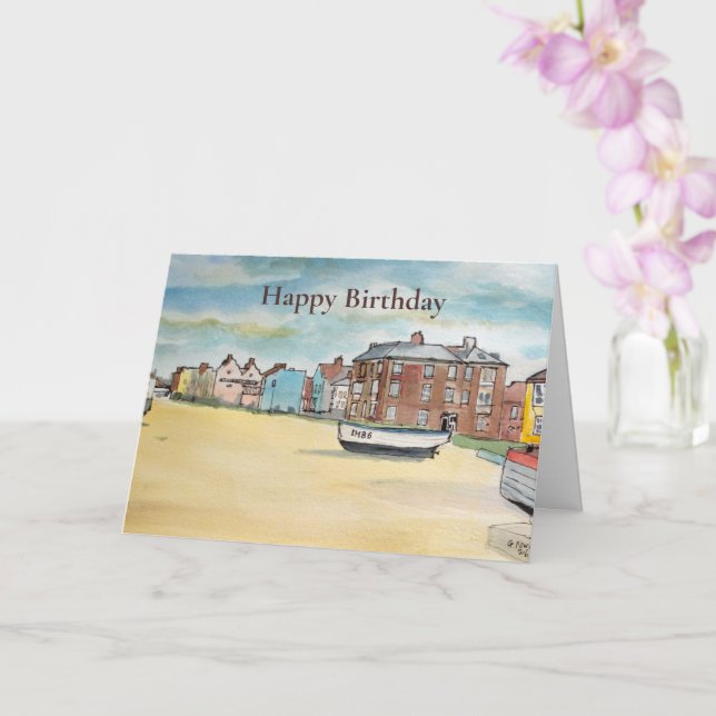 Aldeburgh Fiskebåt Heritaget Födelsedag Kort (Orkide)