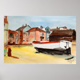 Aldeburgh Print – Akvarell kustlandskap Poster