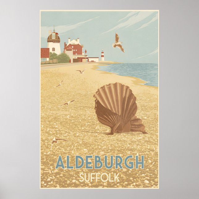Aldeburgh Suffolk Kust Resaaffisch Poster (Framsidan)