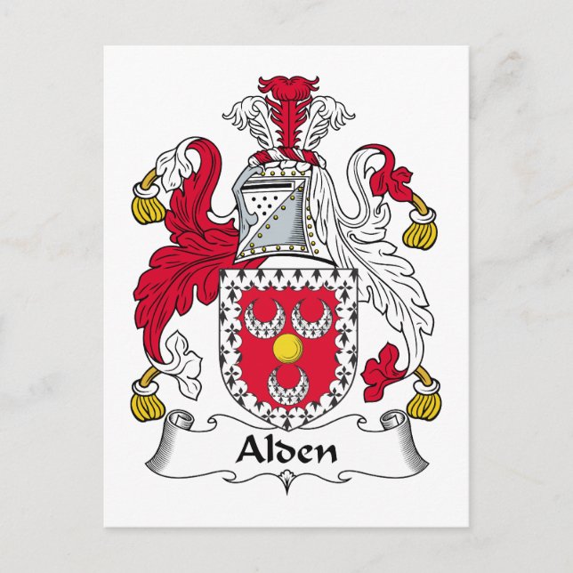 Alden Family Crest Vykort (Framsida)