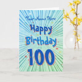 Ålder 100 Roligtar 3D Blue Chill redigerbar 100:e  Kort