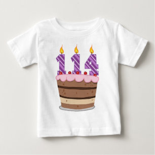 Ålder 114 på födelsedagskaka tee shirt