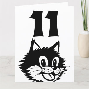 ÅLDER 11 BIRTHDAY CAT-KORT TACK KORT