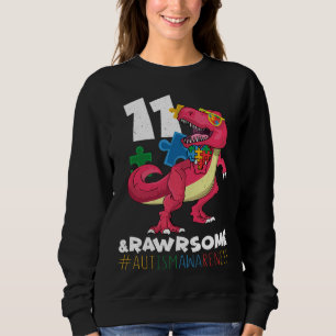 Ålder 11 Dinosaur Born Birth Puzzle Autism Awarene T Shirt