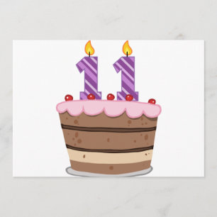 Ålder 11 på födelsedagtårtan kort