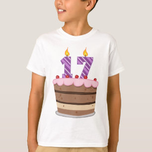 Ålder 17 på födelsedagskaka tee shirt