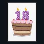 Ålder 18 på födelsedagskaka kort<br><div class="desc">Fira din 18-årsdag med vår födelsedag,  t-shirts och födelsedagsplagg.</div>