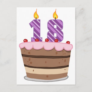 Ålder 18 på födelsedagskaka vykort