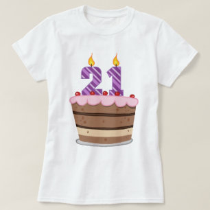 Ålder 21 på födelsedagskaka t-shirt