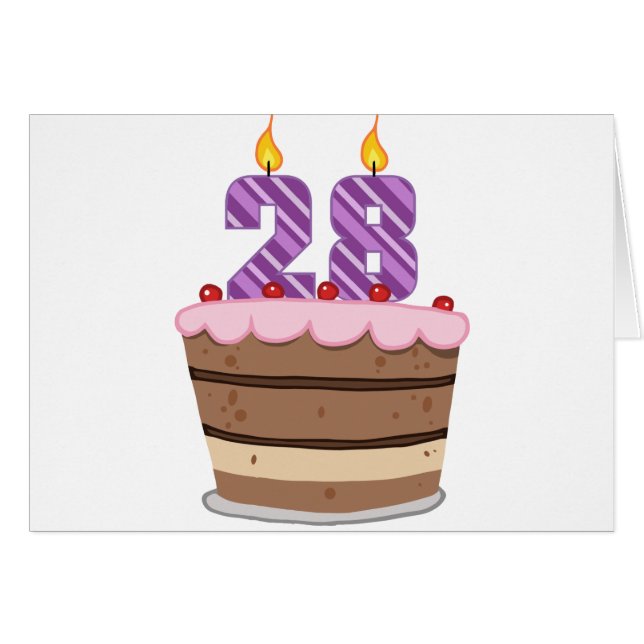 Ålder 28 på födelsedagskummel hälsningskort (Framsidan Horizontal)