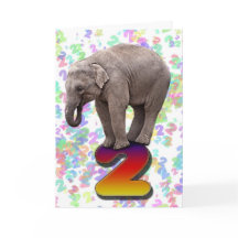 Ålder 2, ett lycklig-elefanternas födelsedagskort