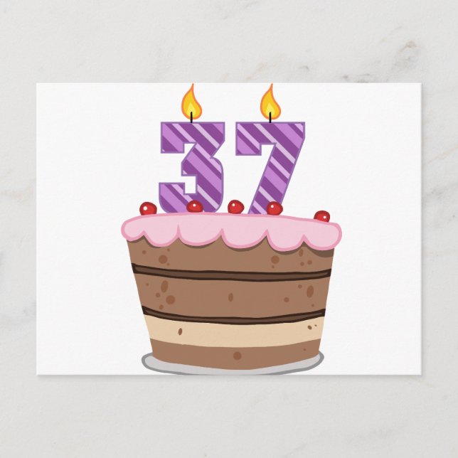 Ålder 37 på födelsedagskummel vykort (Framsida)
