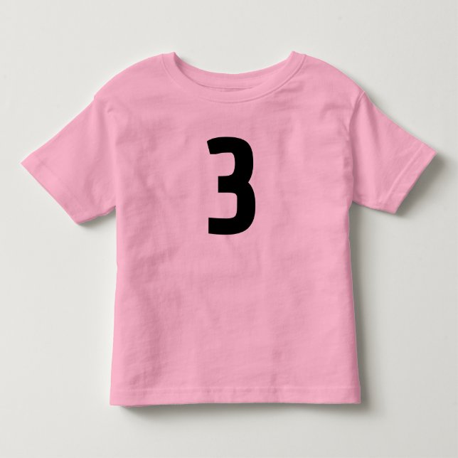 ÅLDER 3 TRE JERSEY rosa T-SHIRT (Framsida)