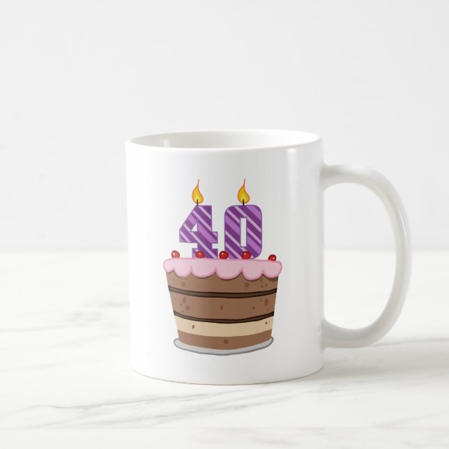 Ålder 40 på födelsedagskaka kaffemugg (Höger)