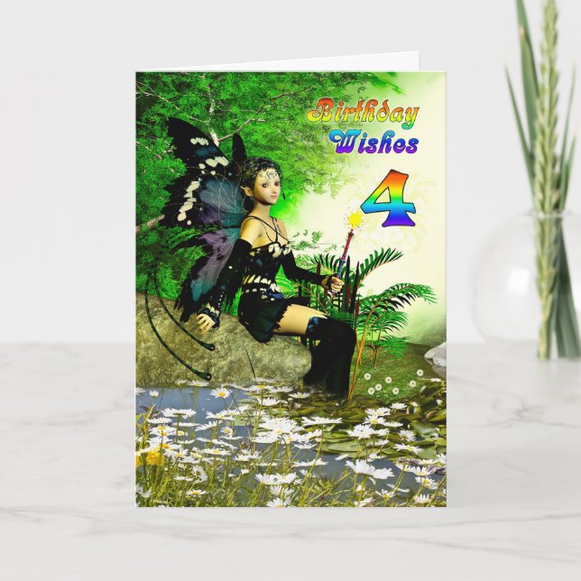 Ålder 4-årsdag önskemål från mejeriet kort (Framsida)