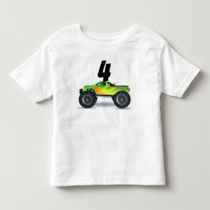 ÅLDER 4 FYRA PÅ GARAGEBIL T-SHIRT