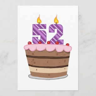 Ålder 52 på födelsedagtårtan kort