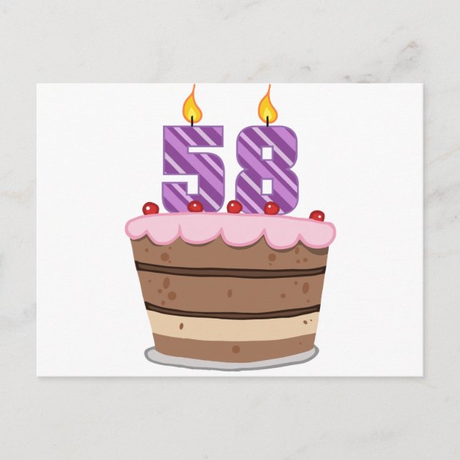 Ålder 58 år vid födelsedagens kummel vykort (Framsida)