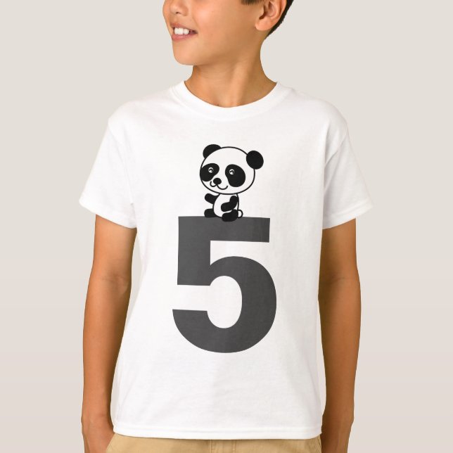 ÅLDER 5 FEM PANDA BEAR T-Shirts (Framsida)