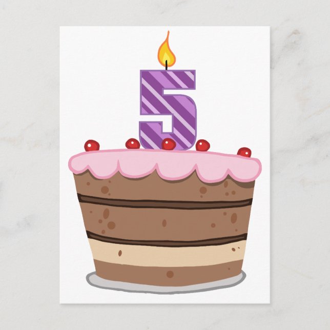 Ålder 5 på födelsedagskummel vykort (Framsida)