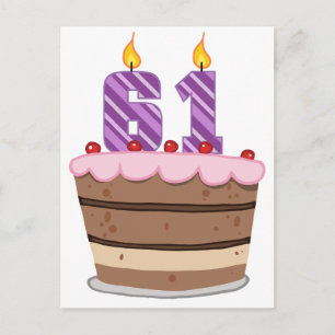 Ålder 61 på födelsedagskaka vykort