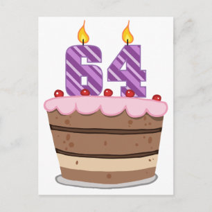 Ålder 64 år vid födelsedagskaka vykort