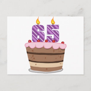 Ålder 65 på födelsedagskaka vykort