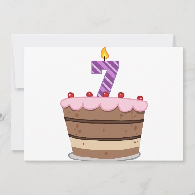 Ålder 7 på födelsedagskummel kort (Framsida)